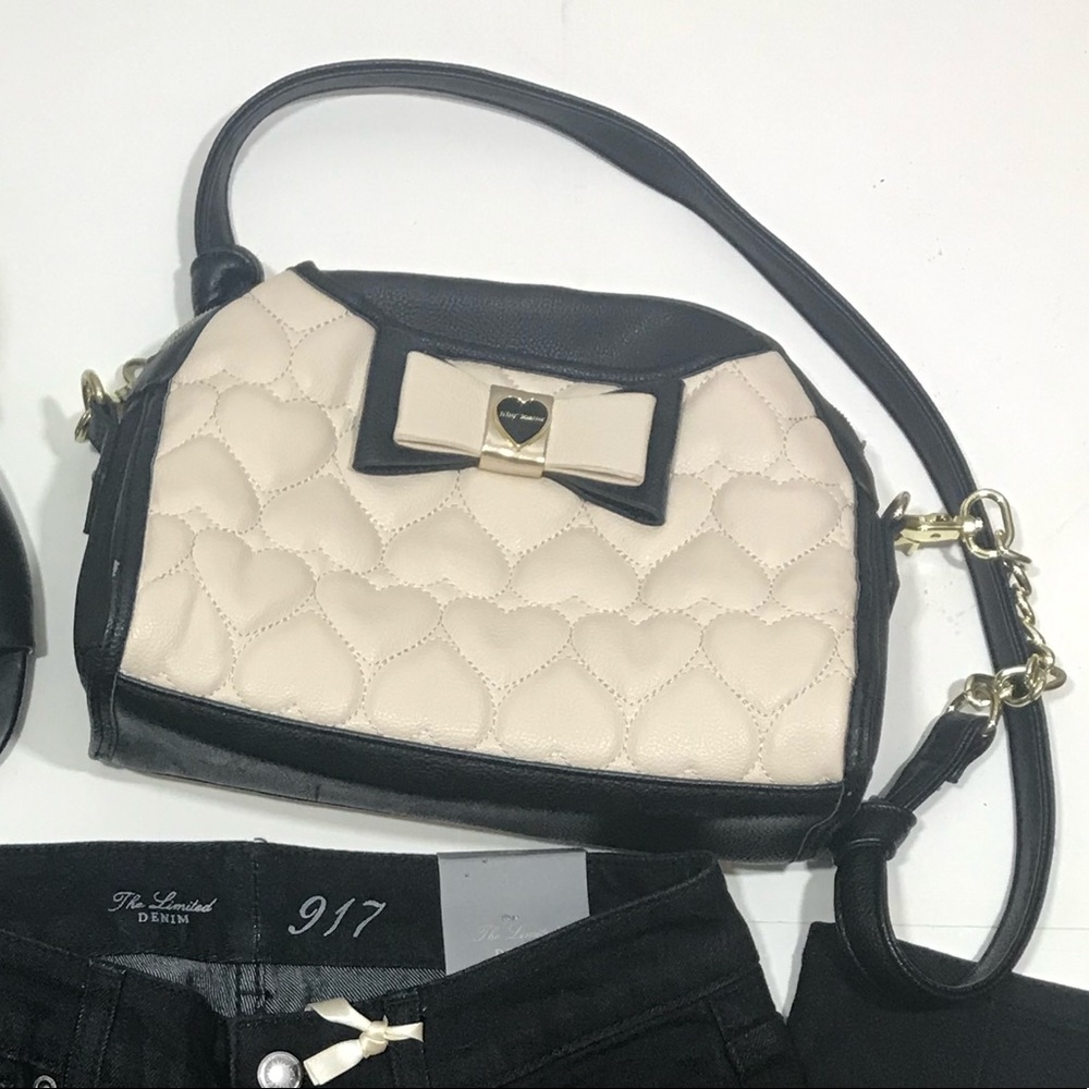 Betsy Johnson Quilted Heart Crossbody Bag
